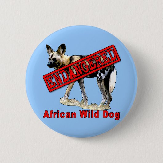 Afrikanische wilder Hundegefährdete Tierprodukte Button (Vorderseite)