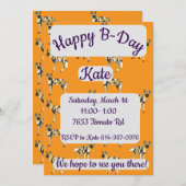 Afrikanische Wildhunde glücklich zum Geburtstag Einladung (Vorne/Hinten)