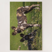 Afrikanische Wildhunde in Tansania Puzzle (Vertikal)