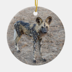 Afrikanische Wildhunde-Keramik Keramik Ornament