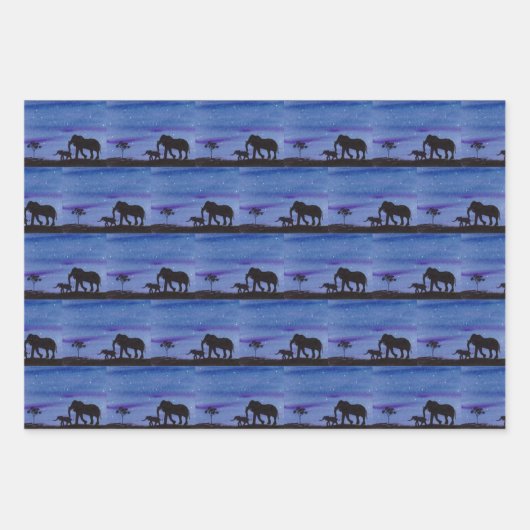 Afrikanische Wildtiere Geschenkpapier Set (Vorderseite)
