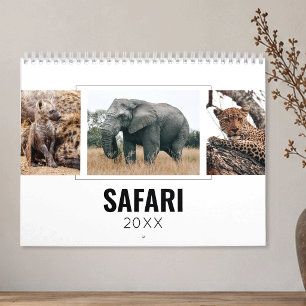 Afrikanische Wildtiere Safari-Fotos Die großen Fün Kalender
