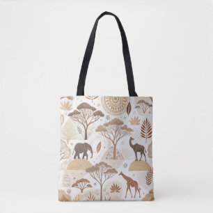 Afrikanische Wildtiertotentasche mit erdigen Tonen Tasche