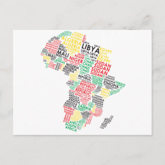 Afrikanische Word-Karte Postkarte