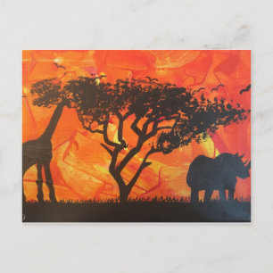 Afrikanische Wüstensafari-Postkarte Postkarte