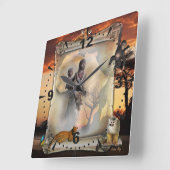 Afrikanische Zeit Quadratische Wanduhr (Winkel)