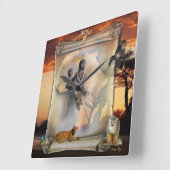 Afrikanische Zeit Quadratische Wanduhr (Winkel)