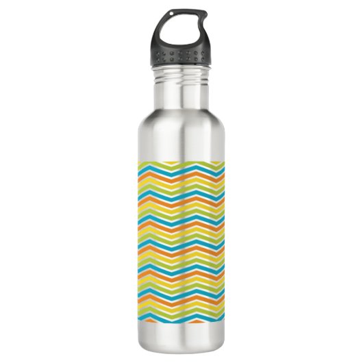 Afrikanische Zigzag Muster Wasserflasche | Vibrant Edelstahlflasche (Vorderseite)