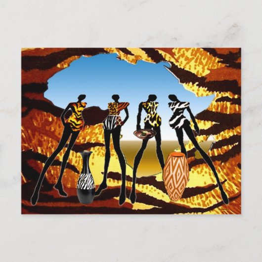 Afrikanische Zuhause Postkarte (Vorderseite)