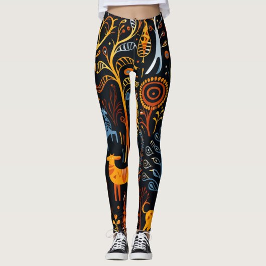 Afrikanischem Flair Leggings (Vorderseite)