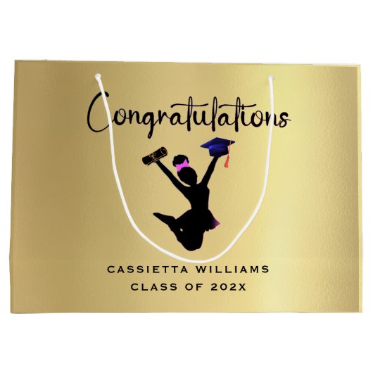 Afrikanischer Abschluss Große Geschenktüte (Rückseite)