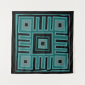 afrikanischer abstrakter, moderner Musterkopfdruck Wandteppich (Vorderseite (Horizontal))