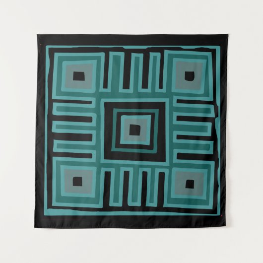 afrikanischer abstrakter, moderner Musterkopfdruck Wandteppich (Vorderseite)