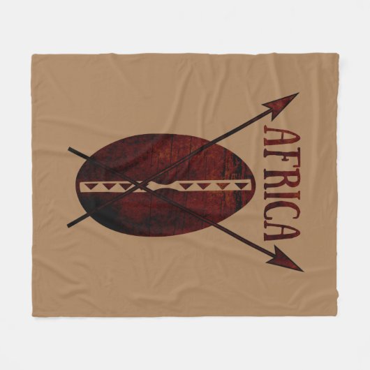 Afrikanischer abstrakter Schildspeer vor der Kunst Fleecedecke (Vorderseite (Horizontal))