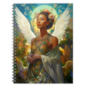 Afrikanischer Amerikaner Angel Goddess Fantasy Art Notizblock (Vorderseite)