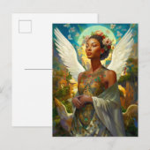 Afrikanischer Amerikaner Angel Goddess Fantasy Art Postkarte (Vorne/Hinten)