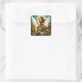 Afrikanischer Amerikaner Angel Goddess Fantasy Art Quadratischer Aufkleber (Tasche)