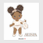 Afrikanischer Amerikaner Boho Baby Girl Vinyl Stic Aufkleber (Blatt)