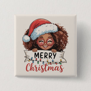 Afrikanischer Amerikaner froh Weihnachten Afrikani Button