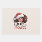 Afrikanischer Amerikaner froh Weihnachten Afrikani Geschenkpapier Set (Vorderseite)