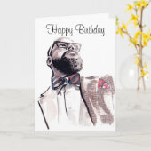 Afrikanischer Amerikaner - Geburtstag Karte (Gelbe Blume)