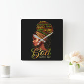 Afrikanischer Amerikaner Gott sagt, ich sei schwar Quadratische Wanduhr (Zuhause)