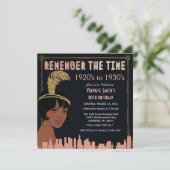 Afrikanischer Amerikaner im Stil der 20er Jahre Ei Einladung (Stehend Vorderseite)