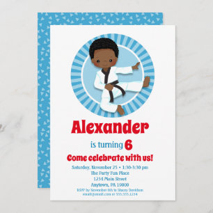 Afrikanischer Amerikaner Karate Judo Boys Birthday Einladung