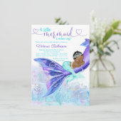 Afrikanischer Amerikaner, Meerjungfrau, Kinderdusc Einladung (Stehend Vorderseite)