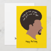 Afrikanischer Amerikaner mit Afro-Haarkarte Einladung (Vorne/Hinten)
