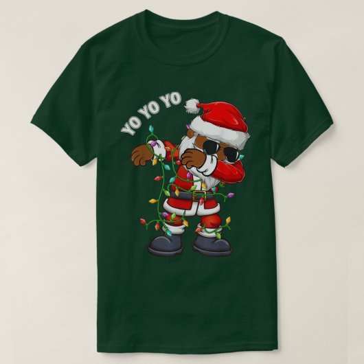 Afrikanischer Amerikaner mit Weihnachtsliedern Xma T-Shirt (Design vorne)
