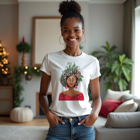 Afrikanischer Amerikaner nur ein Mädchen, das Weih Tri-Blend Shirt