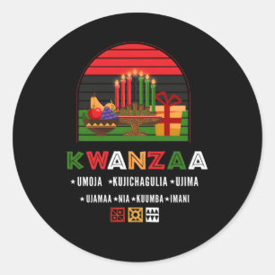 Afrikanischer Amerikaner oder Kwanzaa Kinara oder Runder Aufkleber