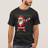 Afrikanischer Amerikaner Santa Baseball Dabbing Ug T-Shirt (Vorderseite)