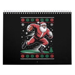 Afrikanischer Amerikaner Santa Football Ugly Weihn Kalender