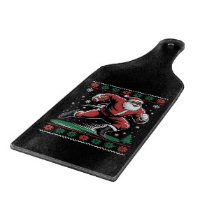 Afrikanischer Amerikaner Santa Football Ugly Weihn Schneidebrett