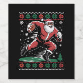 Afrikanischer Amerikaner Santa Football Ugly Weihn Weinetikett (Einzelnes Label)