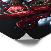 Afrikanischer Amerikaner Santa Piloting Sleigh Poster (Ecke)