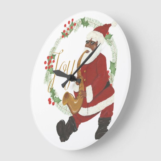 Afrikanischer Amerikaner - Weihnachtszeit Große Wanduhr (Winkel)