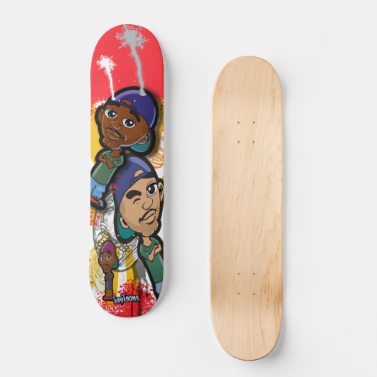 Afrikanischer amerikanischer angesagter skateboard (Vorderseite)