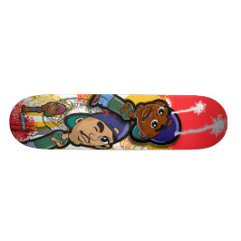 Afrikanischer amerikanischer angesagter skateboard