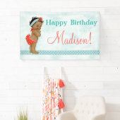 Afrikanischer amerikanischer Baby Girl Red Bade An Banner (Insitu)