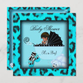 Afrikanischer amerikanischer Babyduschboy Zebra An Einladung (Vorne/Hinten)