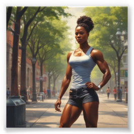 Afrikanischer amerikanischer Bodybuilder Sporty Lo Fotodruck