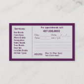 Afrikanischer amerikanischer Braider Braids Loctic Terminkarte (Rückseite)