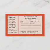 Afrikanischer Amerikanischer Braider Terminkarte (Rückseite)