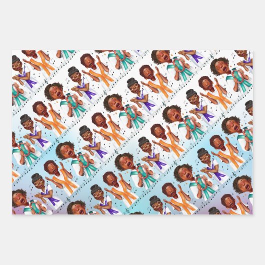 Afrikanischer amerikanischer Chor Geschenkpapier Set (Vorderseite)