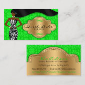 Afrikanischer amerikanischer Haar-Stylist-grünes Visitenkarte (Vorne/Hinten)