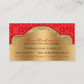 Afrikanischer amerikanischer Haar-Stylist-roter Visitenkarte (Rückseite)