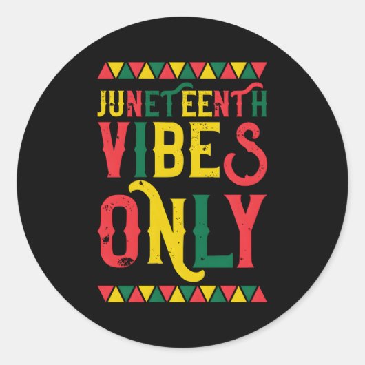 Afrikanischer amerikanischer Junenth S nur 1865 Runder Aufkleber (Vorderseite)